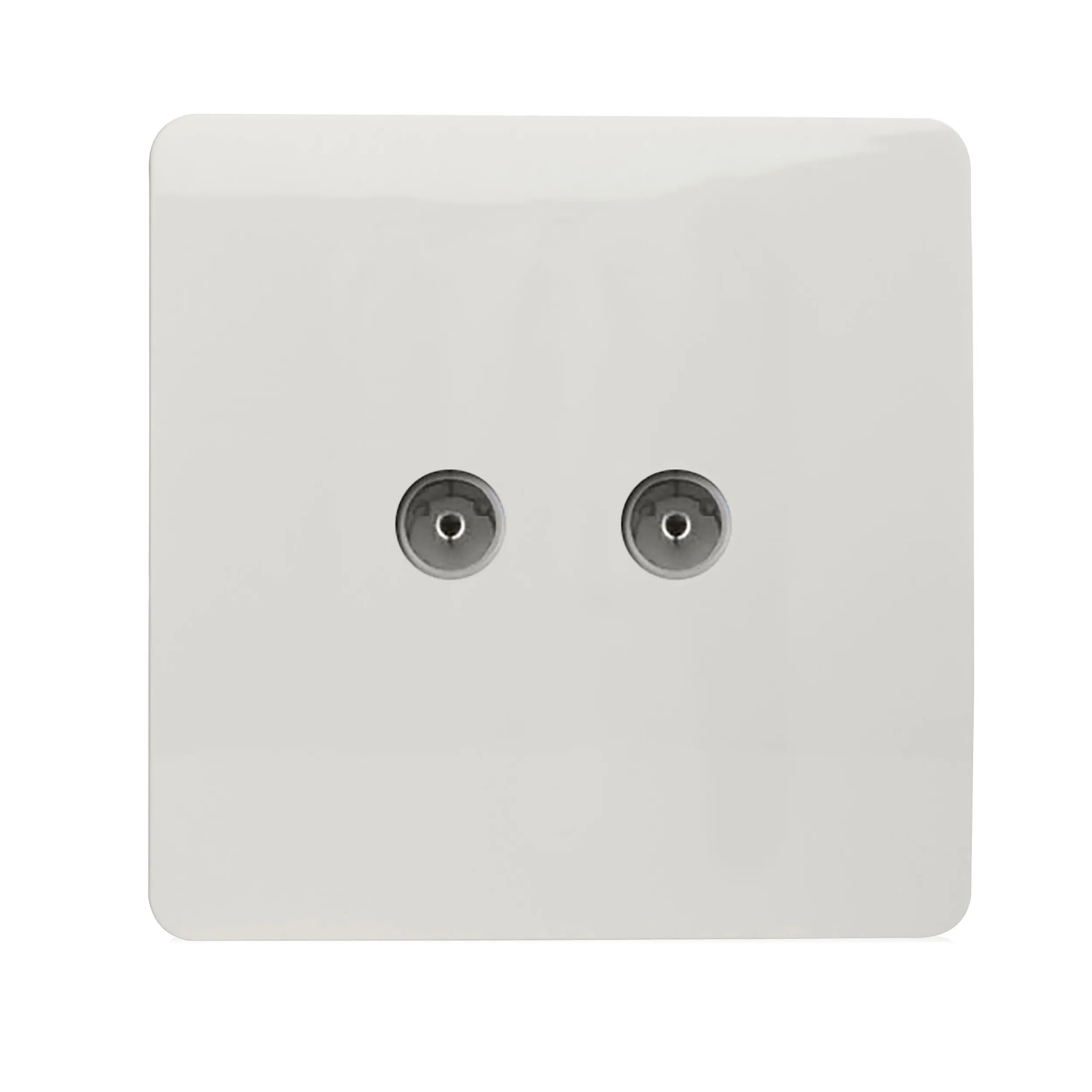 Twin TV Co-Axial Outlet Ice White
